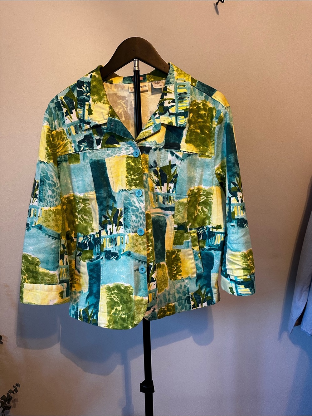 Vintage Erin London Abstract Patchwork Jacket EUC Size L